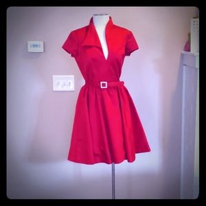 Red Satin Cocktail Dress